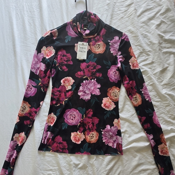 AFRM Black Floral Mesh Bodysuit - Picture 2 of 2